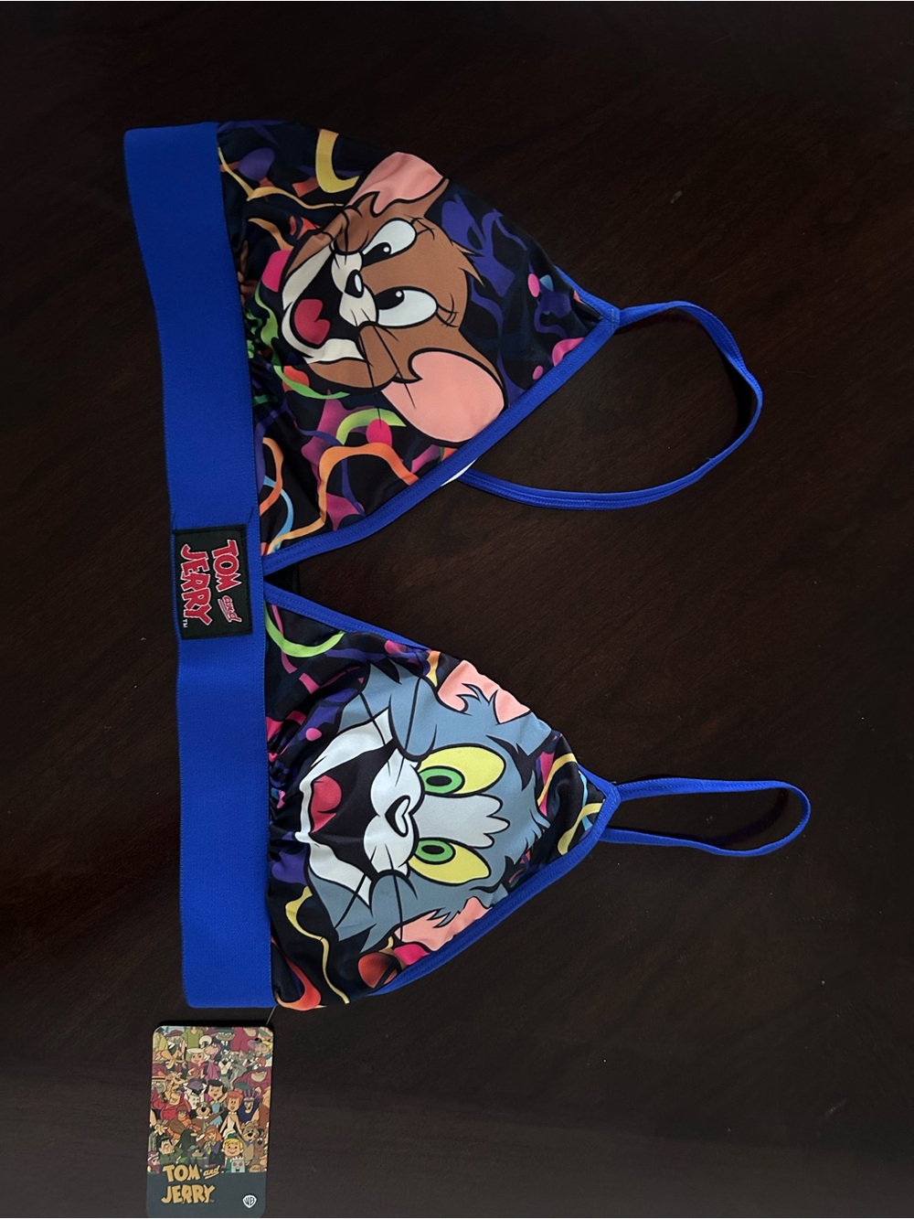 Warner Bros. Tom and Jerry Bra/ Swim Strap - Blue and White